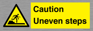Caution Uneven steps